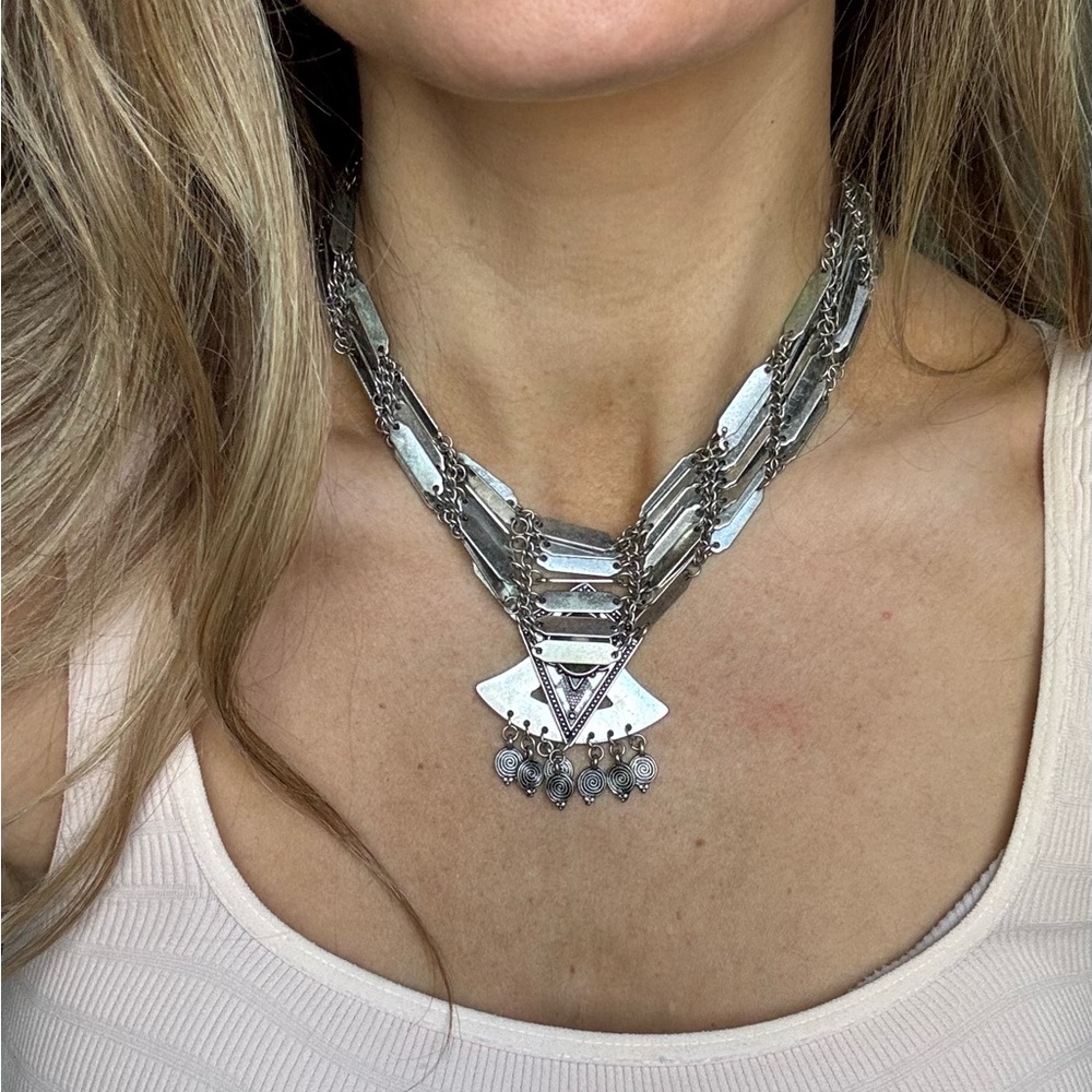 Free People Silver Statement Necklace